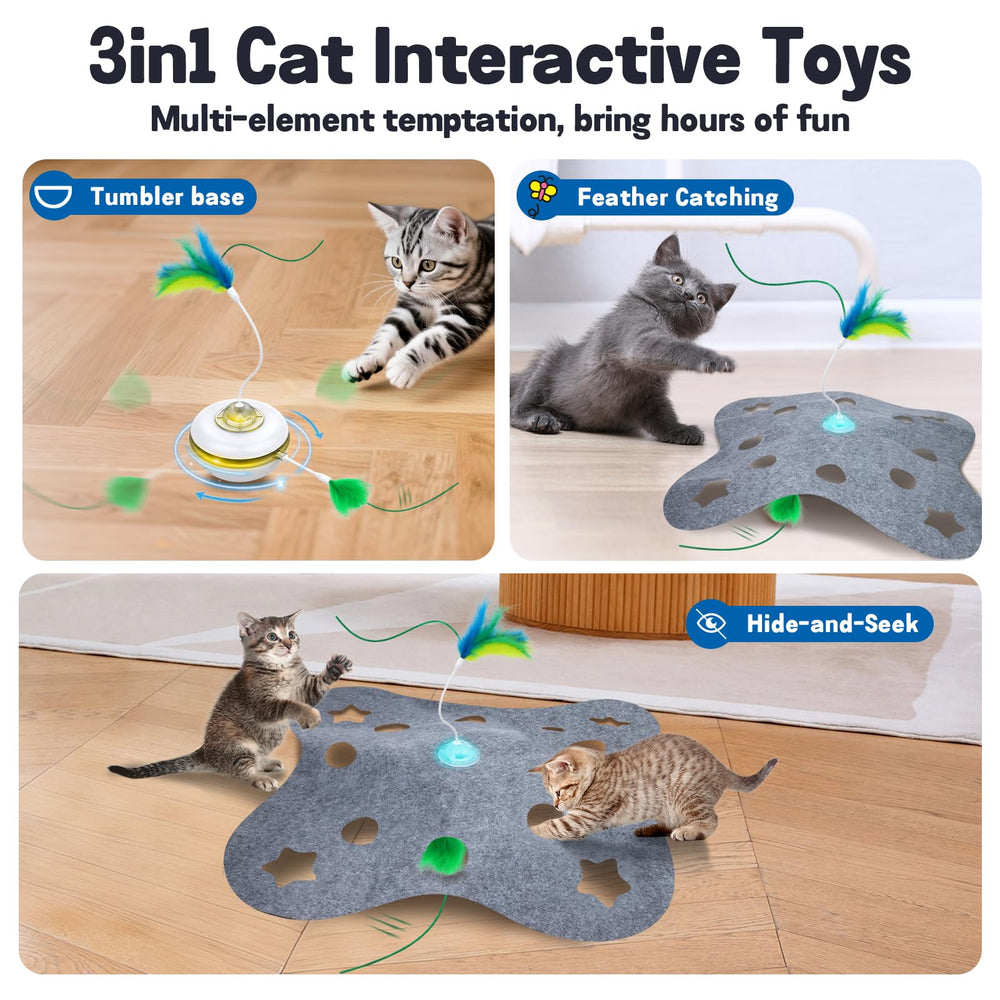 Waaiio hide-and-seek mat shows peek-a-boo holes for curious kittens