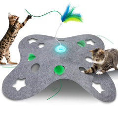 Waaiio cat toy wand feather in action for interactive exercise