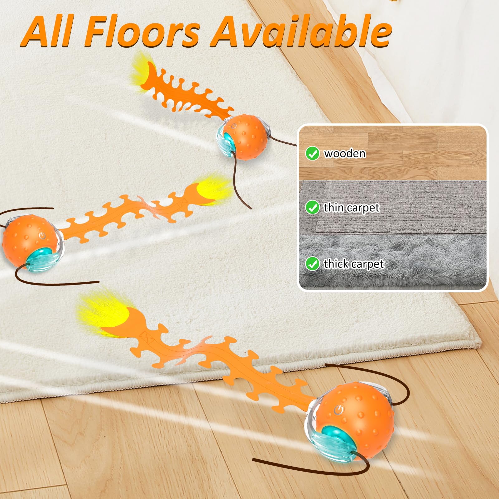 Waaiio interactive cat toy with bird-chirping sound to entice play and curiosity