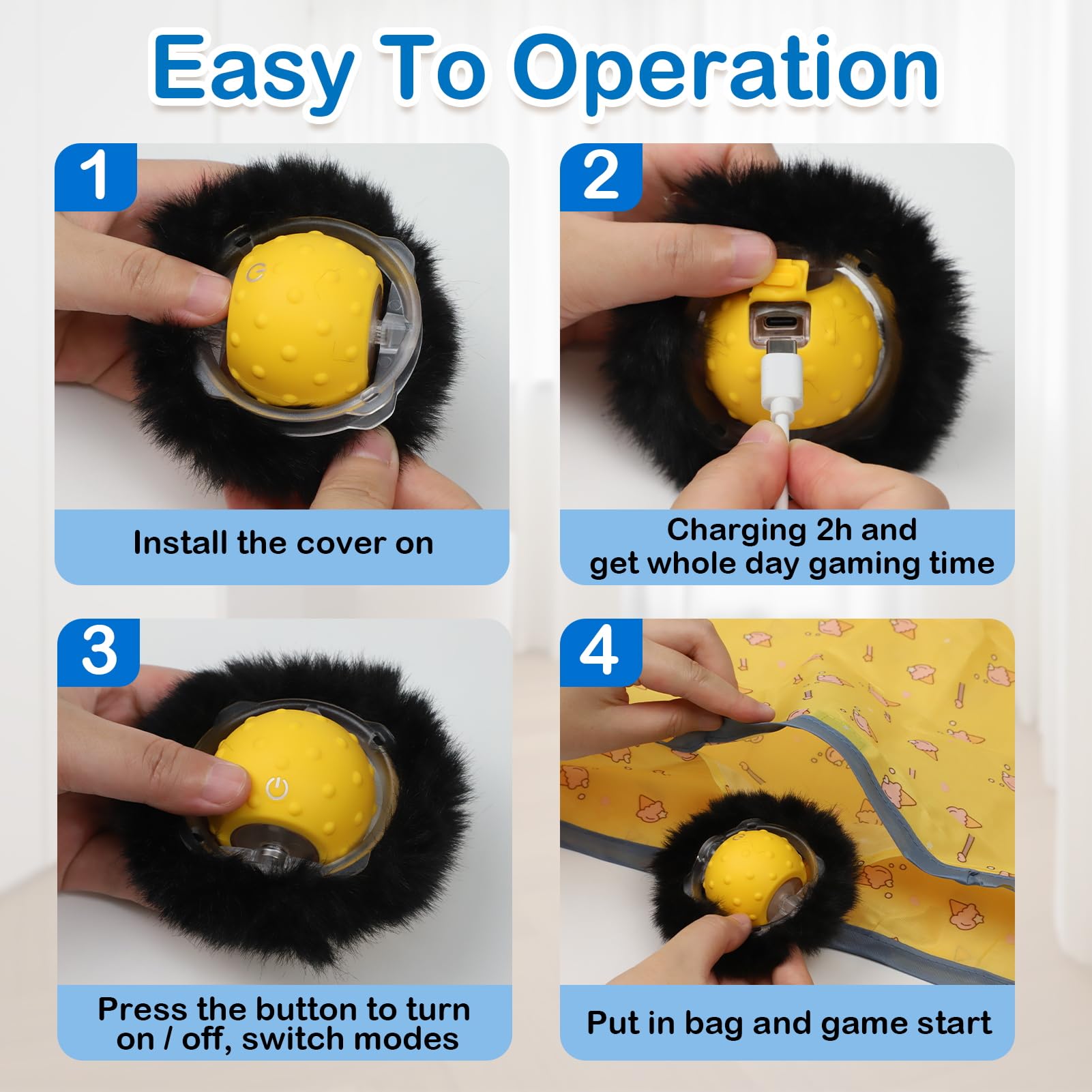 Waaiio USB-C charger included for quick recharge