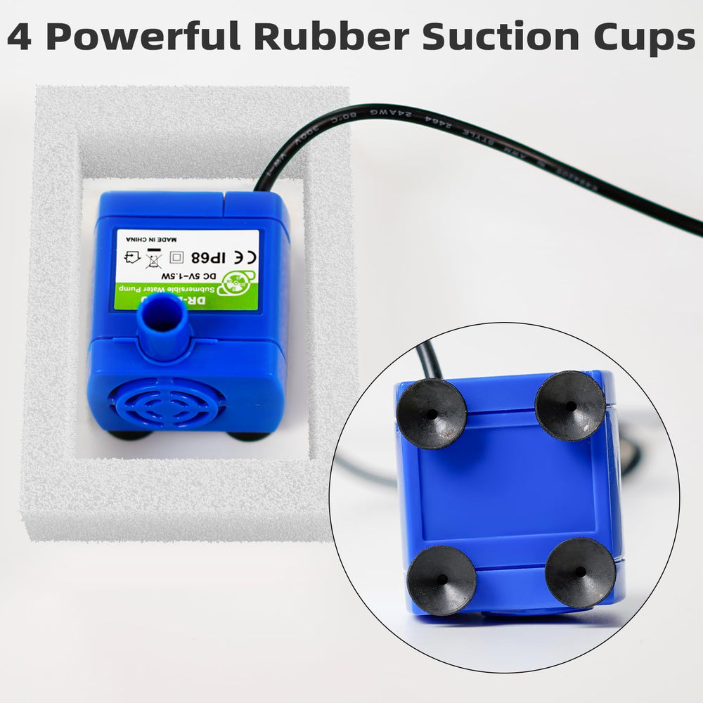 Waatoos DR-DC160 compact form-factor fits under fountain lids for discreet placement.