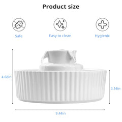 waatoos Ceramic Cat Fountain top view highlights sleek, easy-to-clean surface