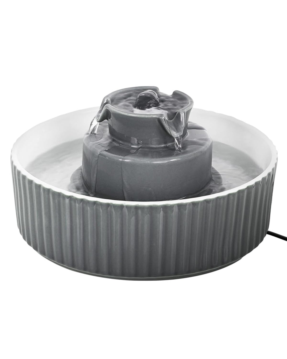 Waatoos Ceramic Cat Fountain top view shows stable design for pet safety.