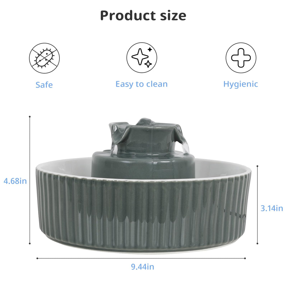 Waatoos Cupcake Pet Water Fountain front angle shows 2.1L capacity for multi-pet households.