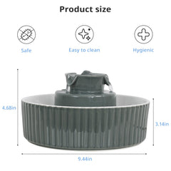 Waatoos Cupcake Pet Water Fountain front angle shows 2.1L capacity for multi-pet households.