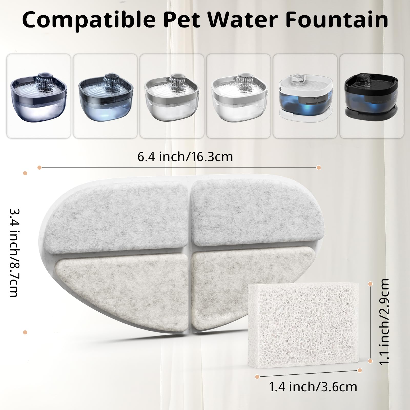 Waatoos six-pack filter packaging keeps replacements fresh and ready for long-term fountain use.