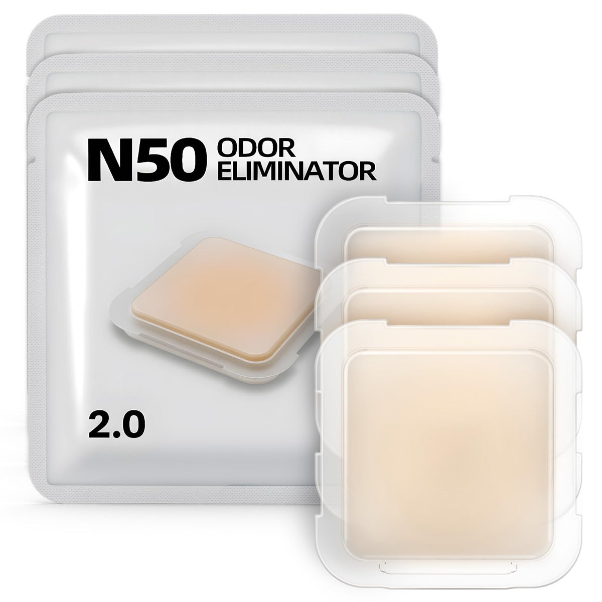 waatoos N50-2.0 odor eliminator packaging—3-pack for convenient odor control.