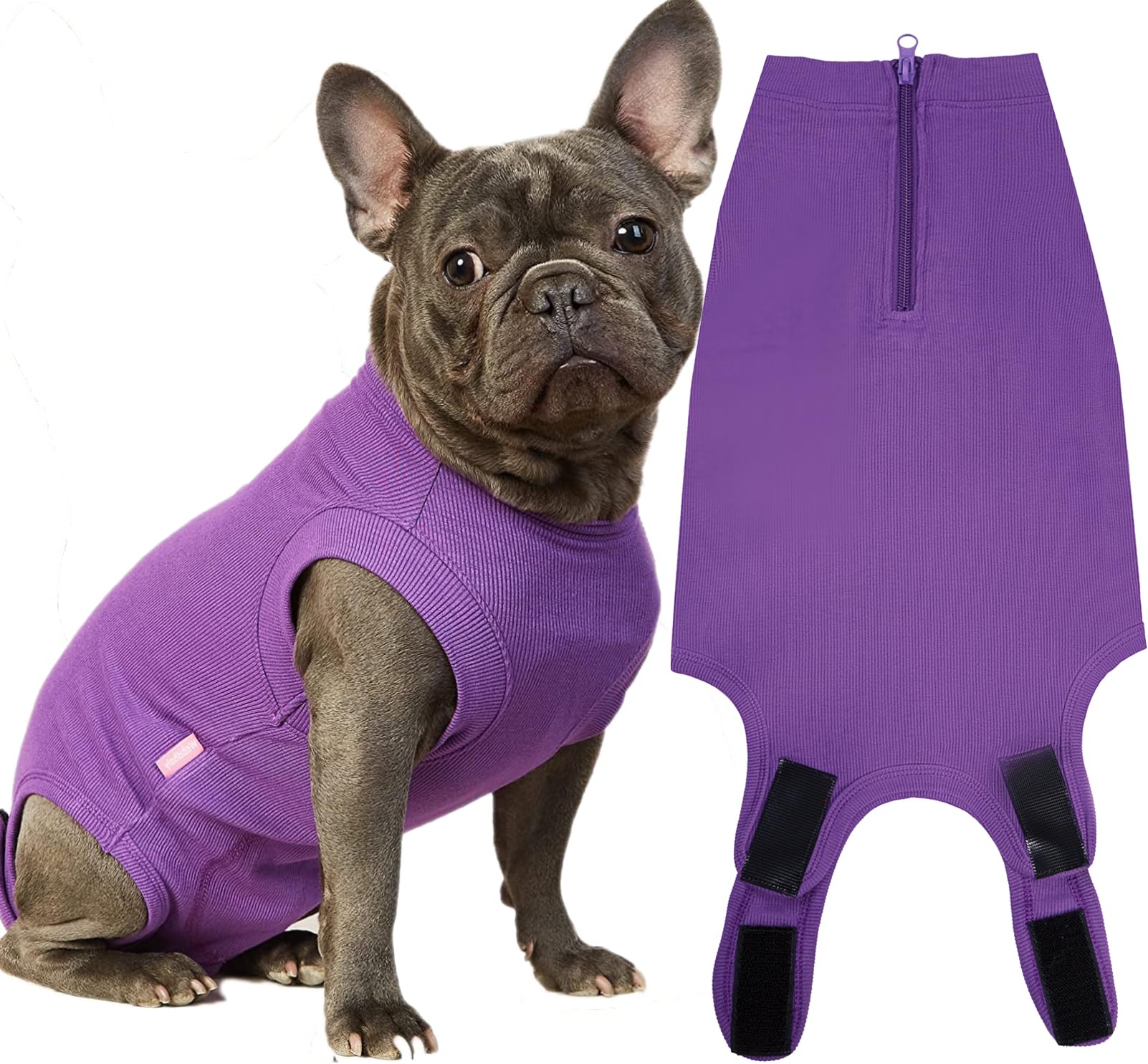 Wabdhaly recovery suit neck closure shows easy on-off for post-surgery comfort