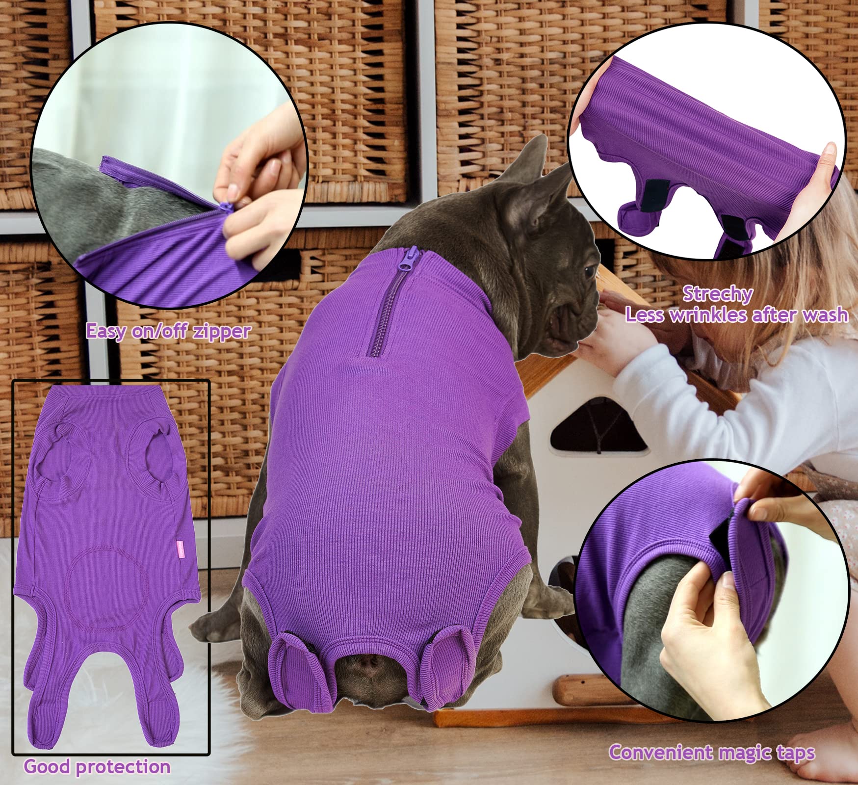 Wabdhaly recovery suit soft breathable fabric keeps dogs comfortable during recovery