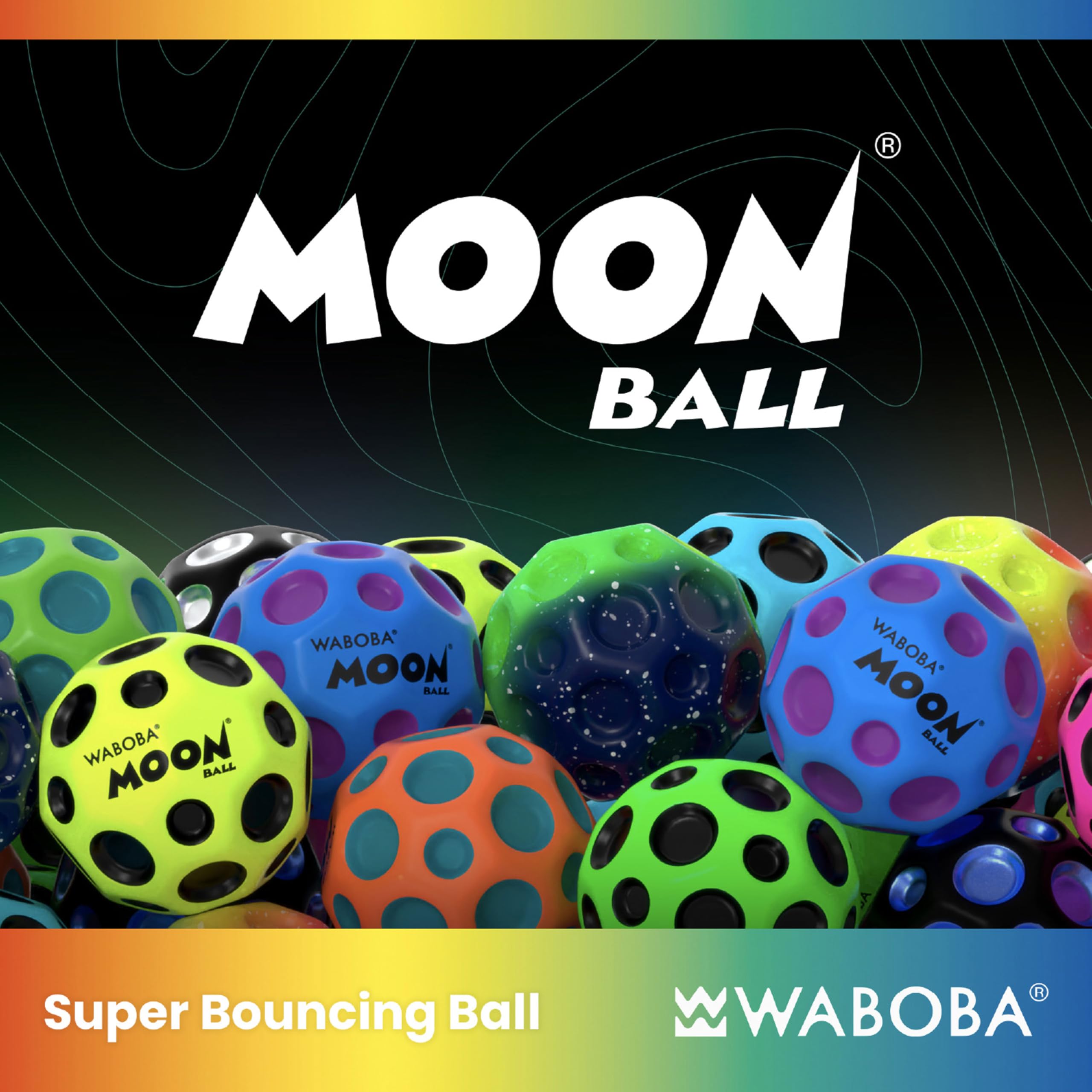 Waboba Moon Ball Original teal ball in action for quick reflex drills.
