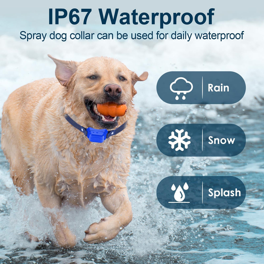 Wacnem Citronella Bark Collar 2-Pack blue IP67 waterproof design for outdoor wear.