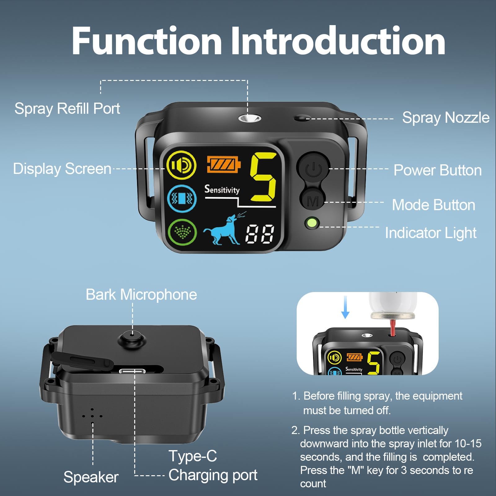 Wacnem Citronella Bark Collar IP66-rated rugged build