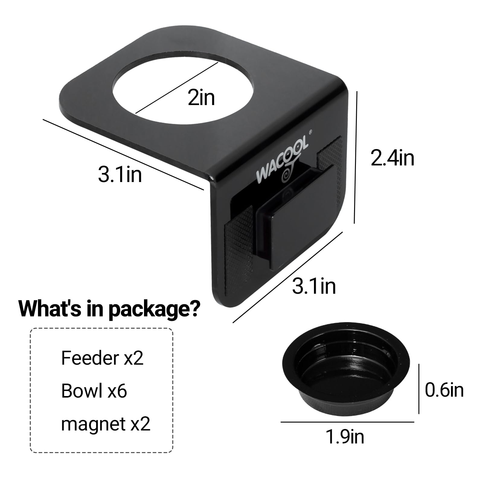 WACOOL acrylic material close-up emphasizes non-toxic, pet-safe construction.