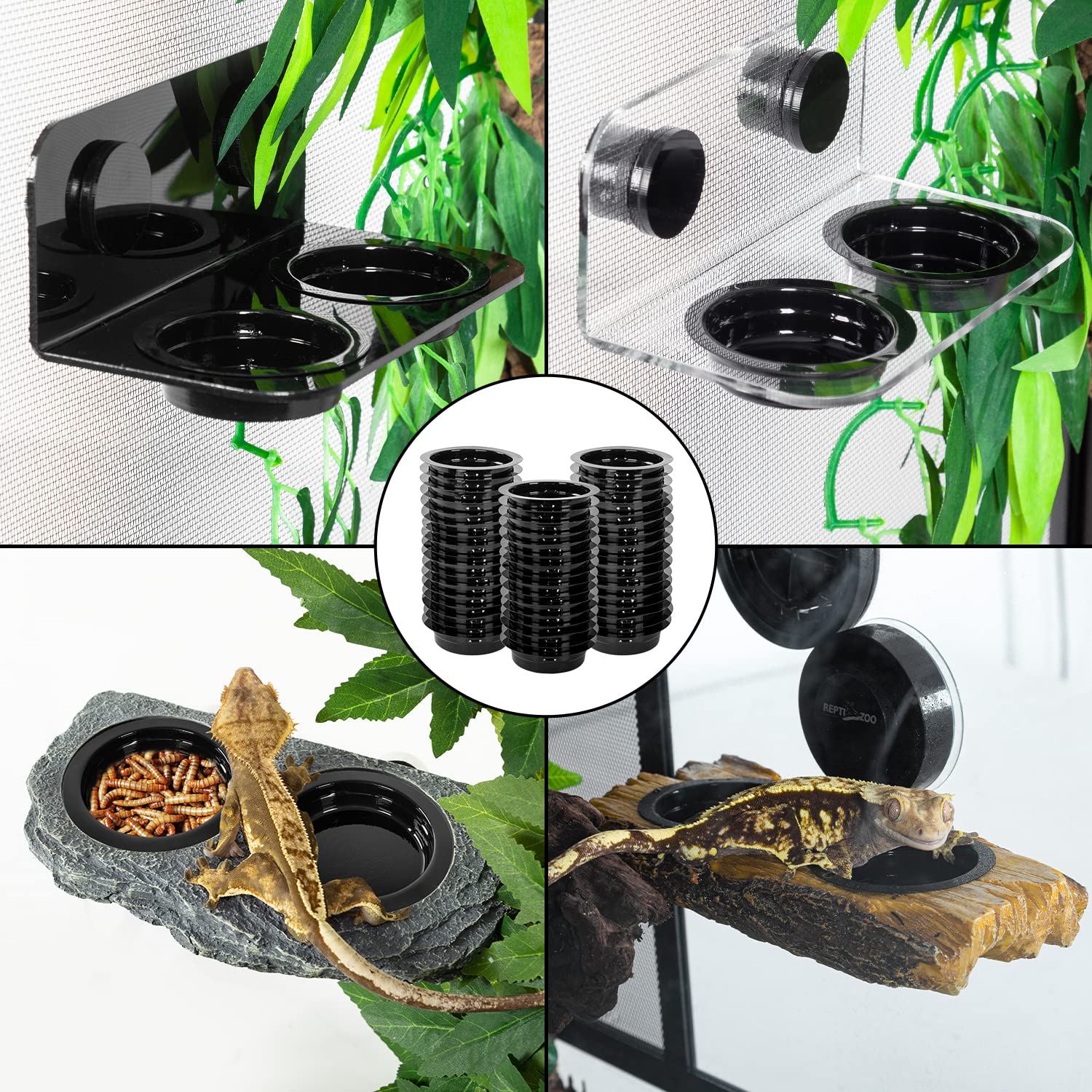 WACOOL feeding cups in use providing precise portions and reduced mess.
