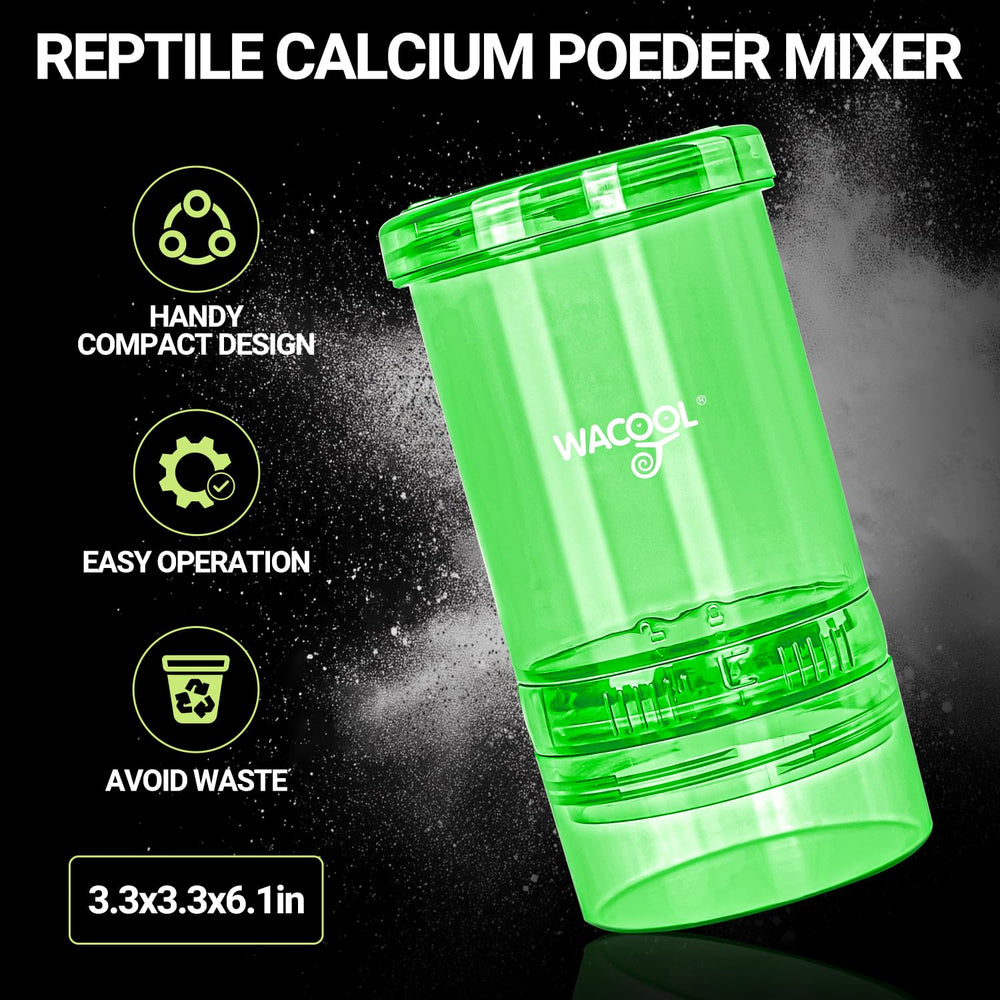 WACOOL TERRA cricket calcium mixer-contents demonstrates powder-coated crickets for calcium intake.