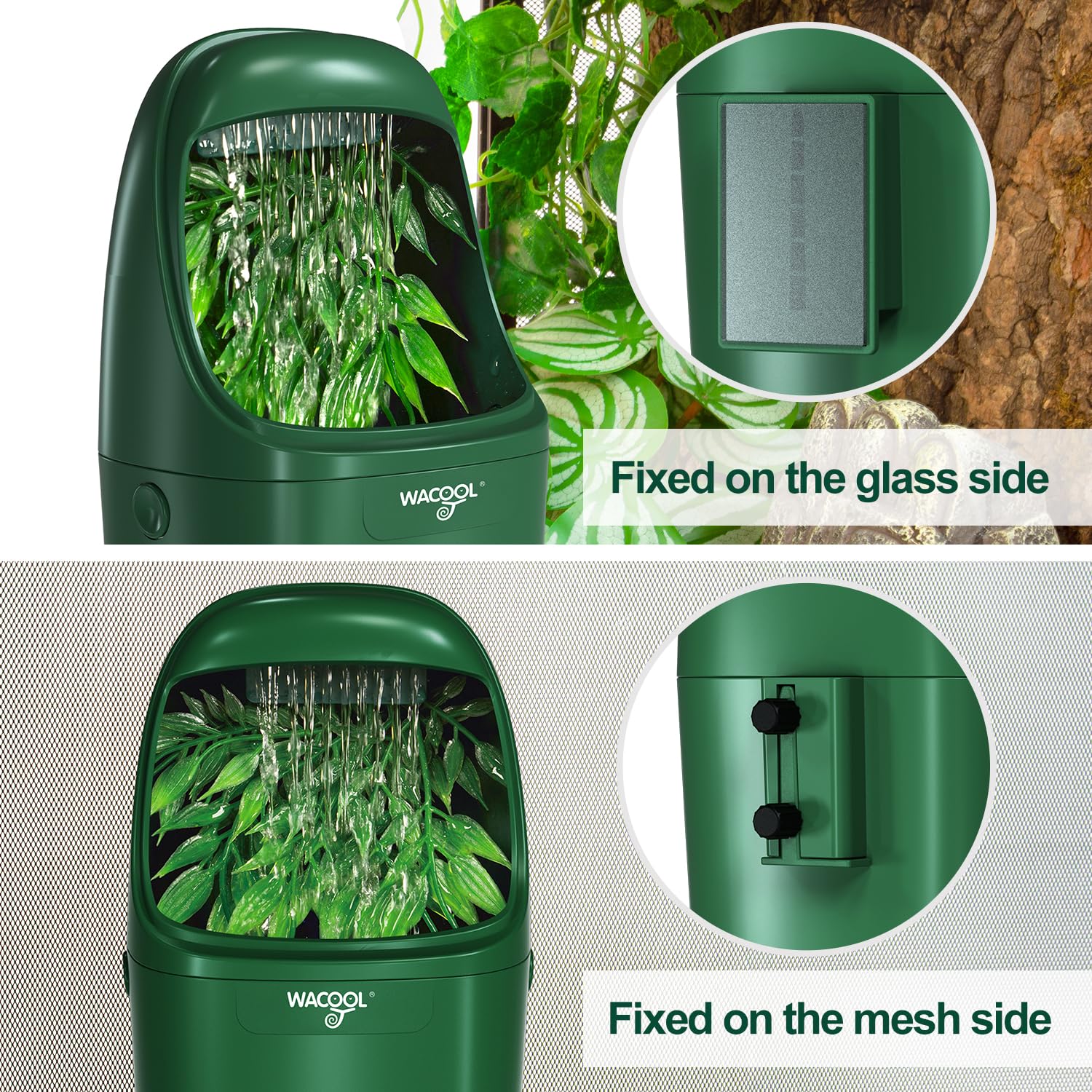 WACOOL TERRA easy installation guide image showing quick setup with suction/screws