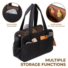 Wagfur Black Dog Purse Carrier breathable mesh panels promote airflow during rides.