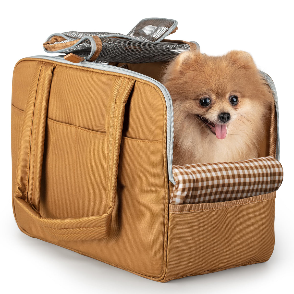 Wagfur dog purse exterior shows durable fabric for daily travel.