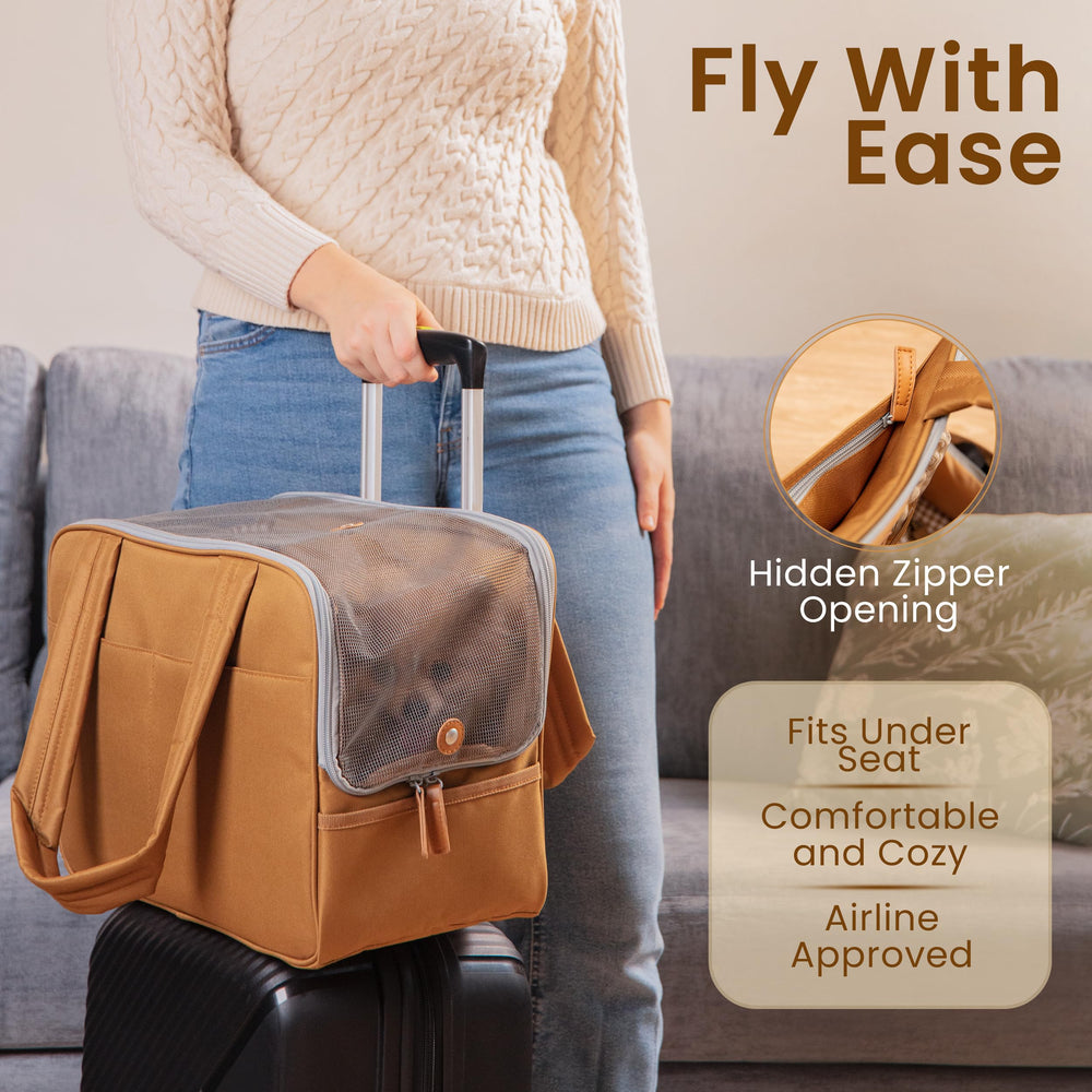 Wagfur dog purse machine-washable insert allows easy refreshing.