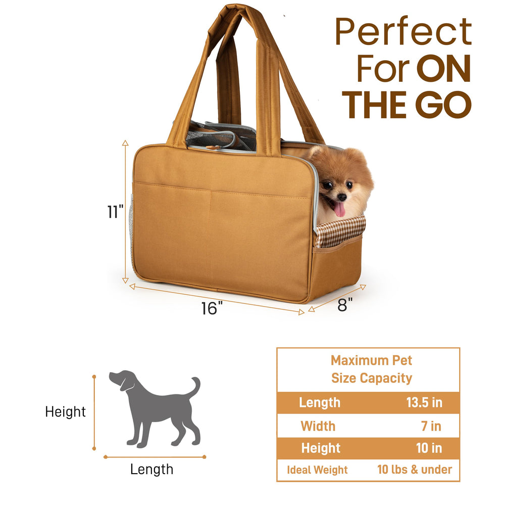 Wagfur dog purse plush interior provides cozy comfort for small dogs.