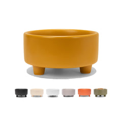Waggo Uplift mustard large bowl front view with stable heavyweight ceramic for pet meals