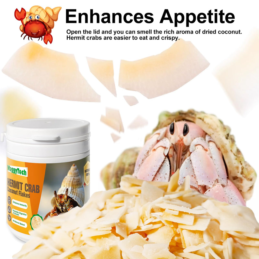 WaggyTech Hermit Crab Food easy-digestibility texture suggesting gentle digestion.