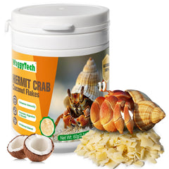 WaggyTech Hermit Crab Food packaging shows coconut treat and additive-free promise.