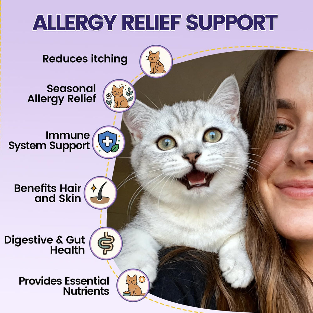 Wagmee Cat Allergy Relief probiotics balance gut and support immune health.