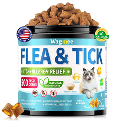 Wagmee Natural Cat Flea Chew-Chicken-Krill Flavor for tasty daily flea and tick support.