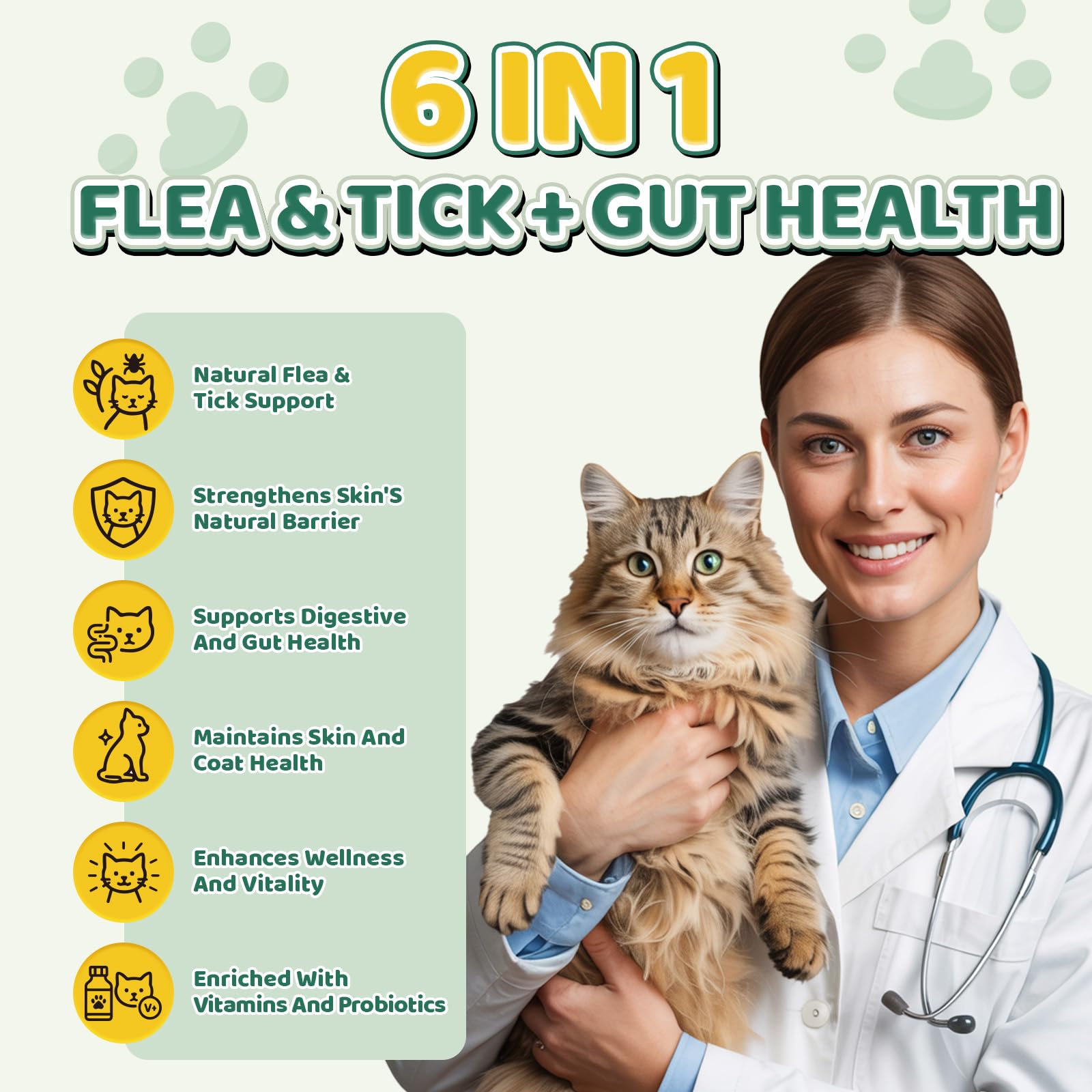Wagmee probiotic cat chews promote digestive comfort.