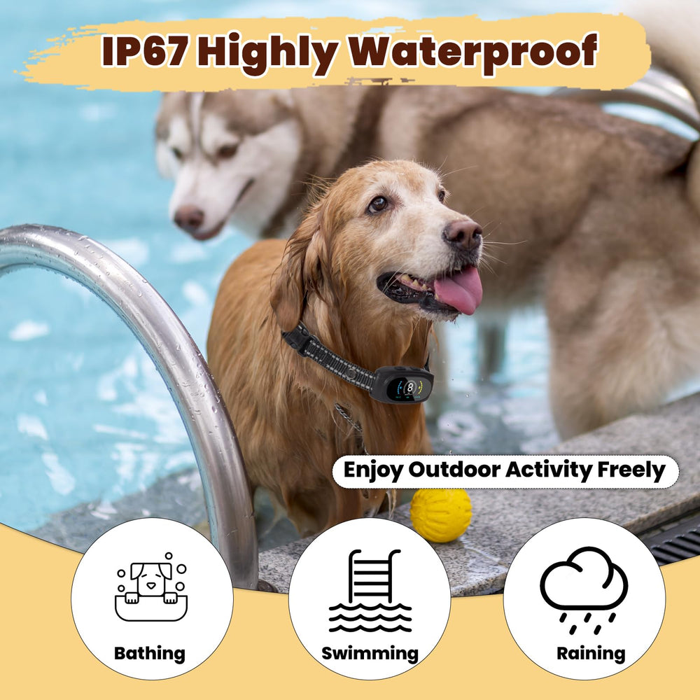 Wagnation bark collar demonstrates eight sensitivity settings for tailored training.