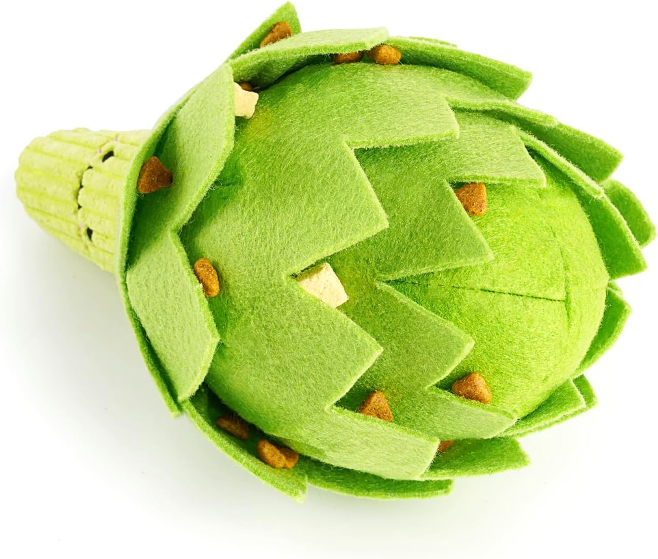 Wagorific Artichoke Snuffle Toy closeup shows soft plush material gentle on mouths