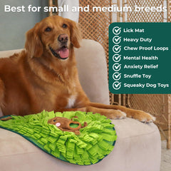 Wagorific Snuffle Mat Avocado Pal pattern closeup highlights colorful foraging paths for dogs.