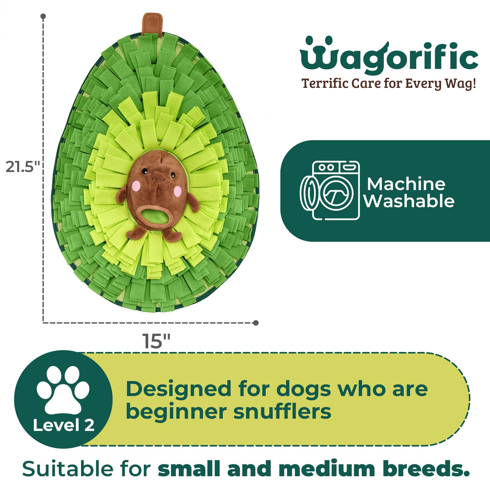 Wagorific Snuffle Mat Avocado Pal size comparison to show XL dimensions.