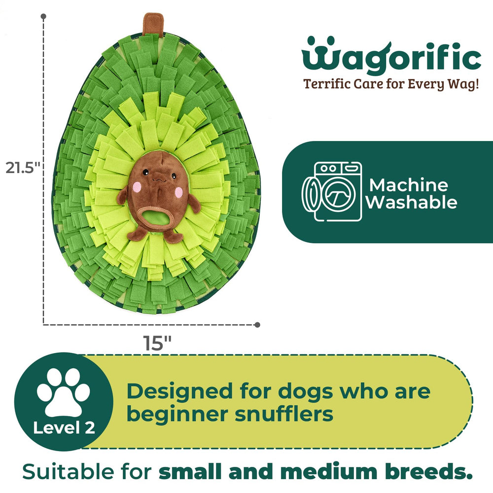 Wagorific Snuffle Mat Avocado Pal size comparison to show XL dimensions.