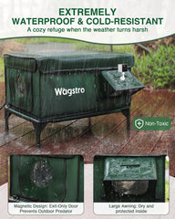 Wagstro cat house with velcro-access design for quick cleaning.