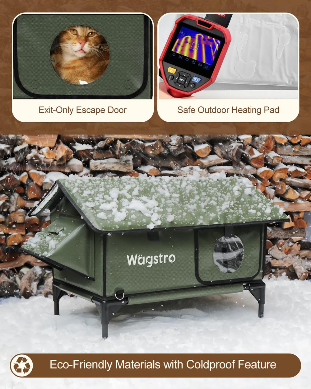 Wagstro heated shelter dining area on top for warm meals