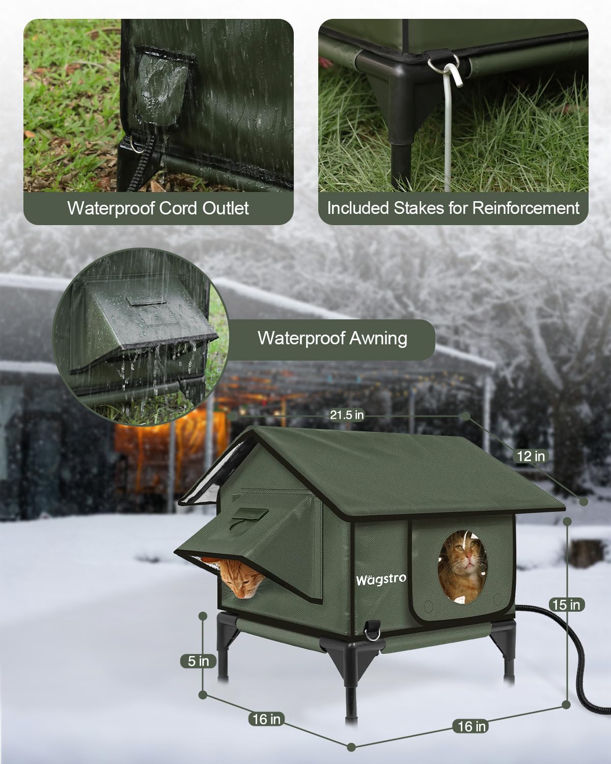 Wagstro elevated base keeping shelter off damp ground