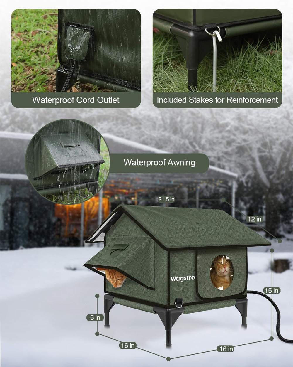 Wagstro elevated base keeping shelter off damp ground