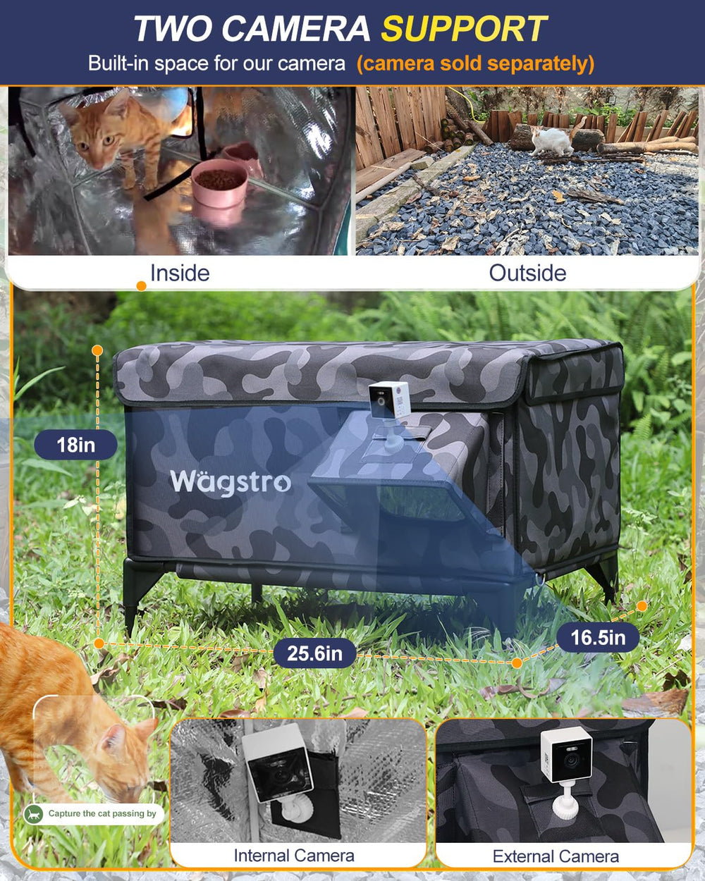 Wagstro heated cat house folded flat for easy storage and transport