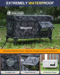 Wagstro heated cat house assembly fold-flat view highlights quick setup for winter use