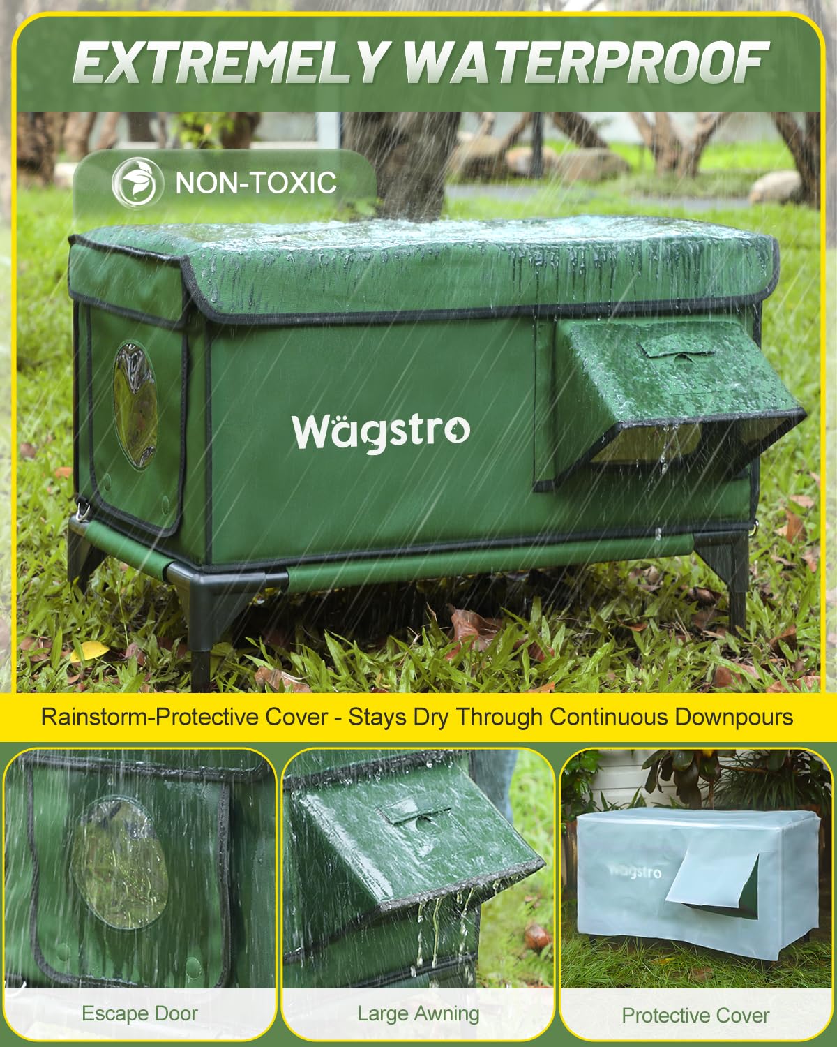 Wagstro heated cat house with heating pad showing quick warmth for outdoor cats