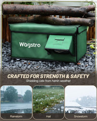 Wagstro heated cat house monitoring-camera-ready supports inside-outside viewing option.