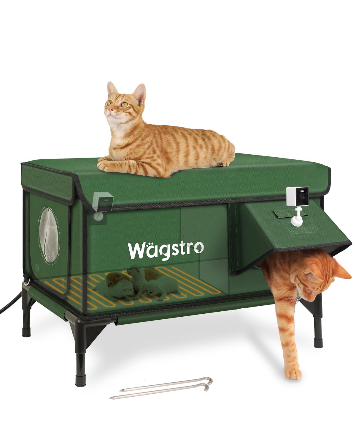 Wagstro heated cat house outdoor camera 2K enables secure monitoring of outdoor cats.