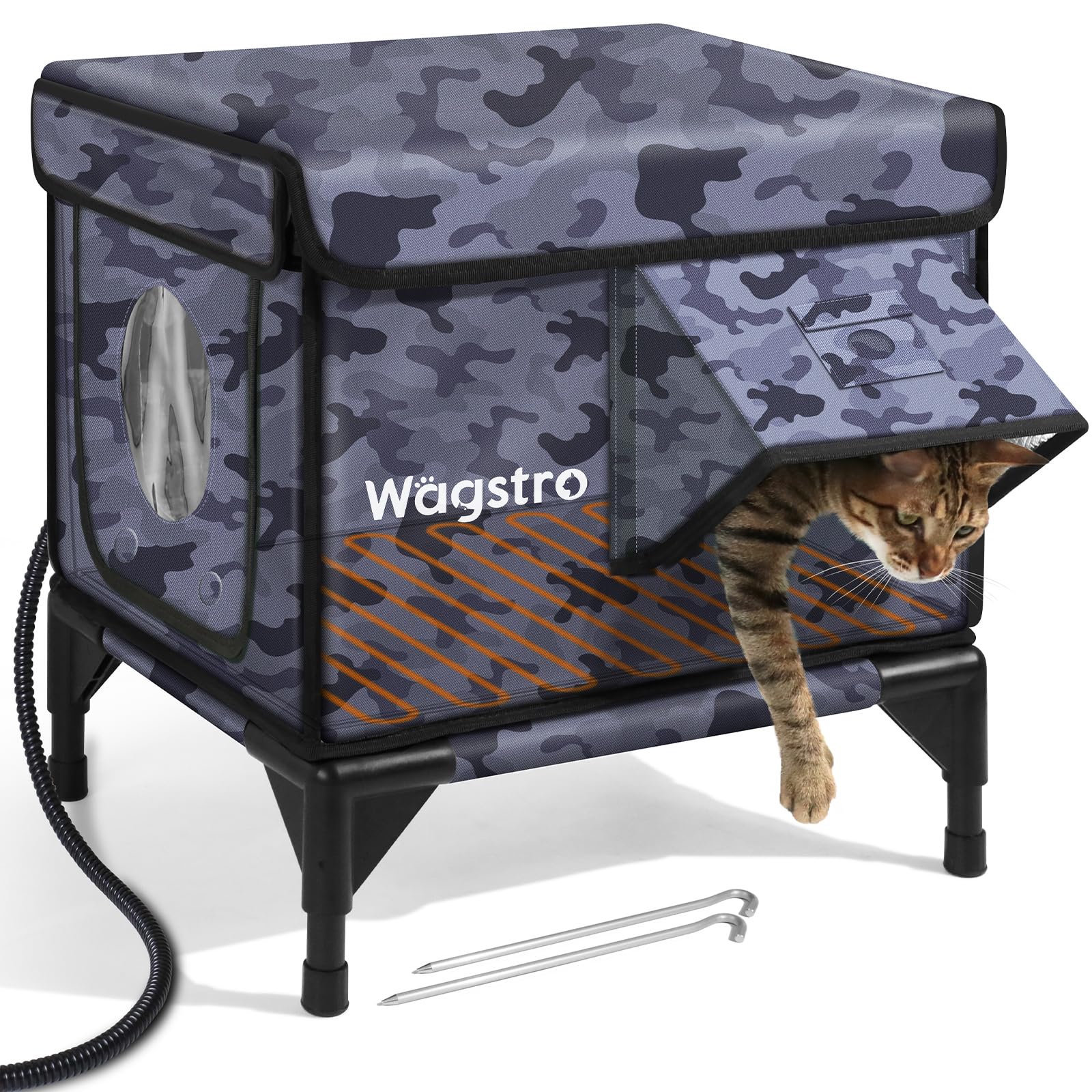 Wagstro heated cat house outside view showing durable outdoor warmth for felines