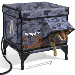 Wagstro heated cat house outside view showing durable outdoor warmth for felines