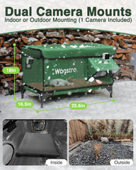 Wagstro outdoor shelter features waterproof roof and raised base to keep cats dry.