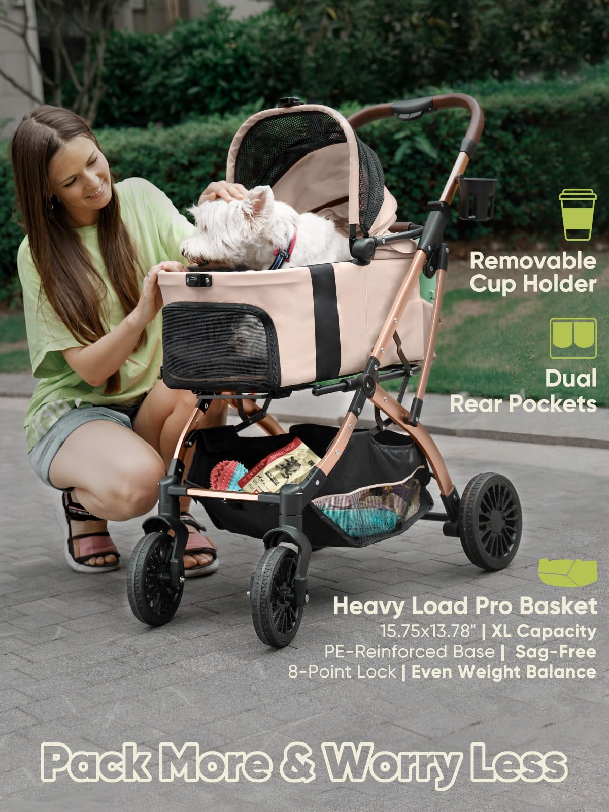 WagvyGo anti-scratch fabric treatment protects stroller surfaces against claws and wear