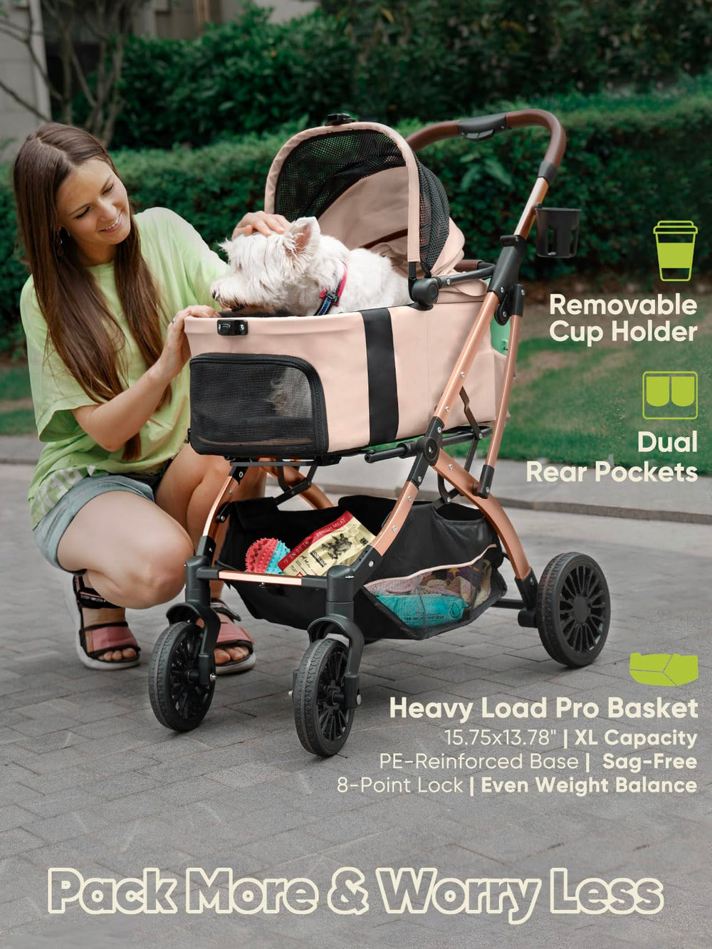 WagvyGo anti-scratch fabric treatment protects stroller surfaces against claws and wear