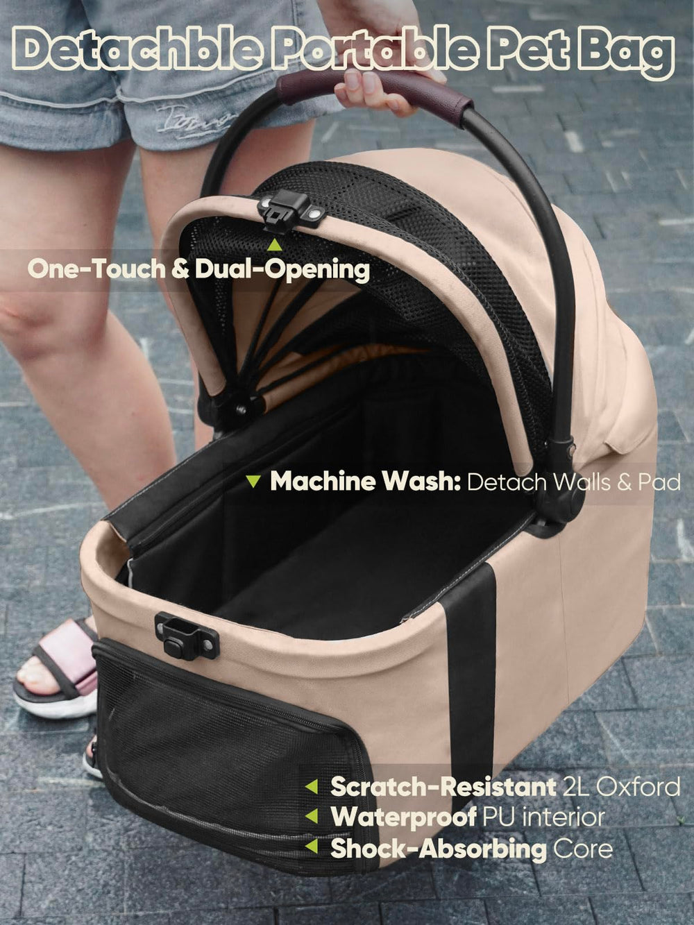 WagvyGo escape-proof zippers and safety tether keep small pets secure during rides